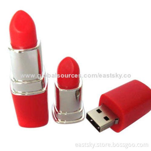 Promotional Lipstick USB Drive, Lipstick Design for Ladies, USB2.0 Interface, Compatible with USB1.1New
